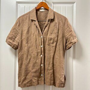 Wilfred Free Linen Button-Up Shirt Tan – S